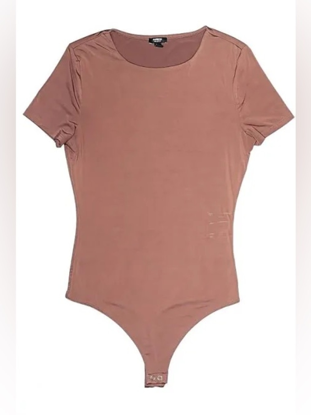 Express Body Contour Mauve Brown Scoop Neck Short Sleeve Bodysuit M - Picture 7 of 7